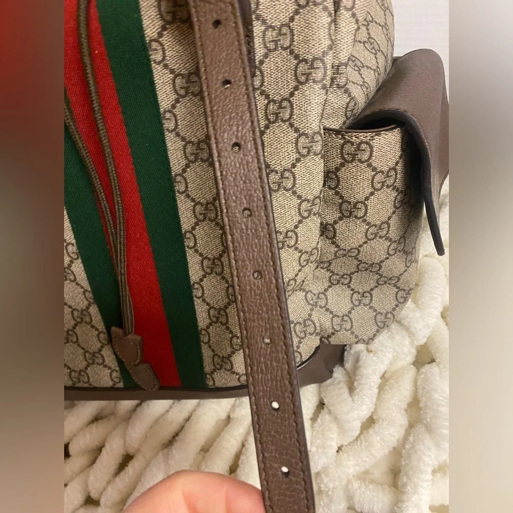 Authentic Gucci Ophidia Monogram Backpack with VTG Double G